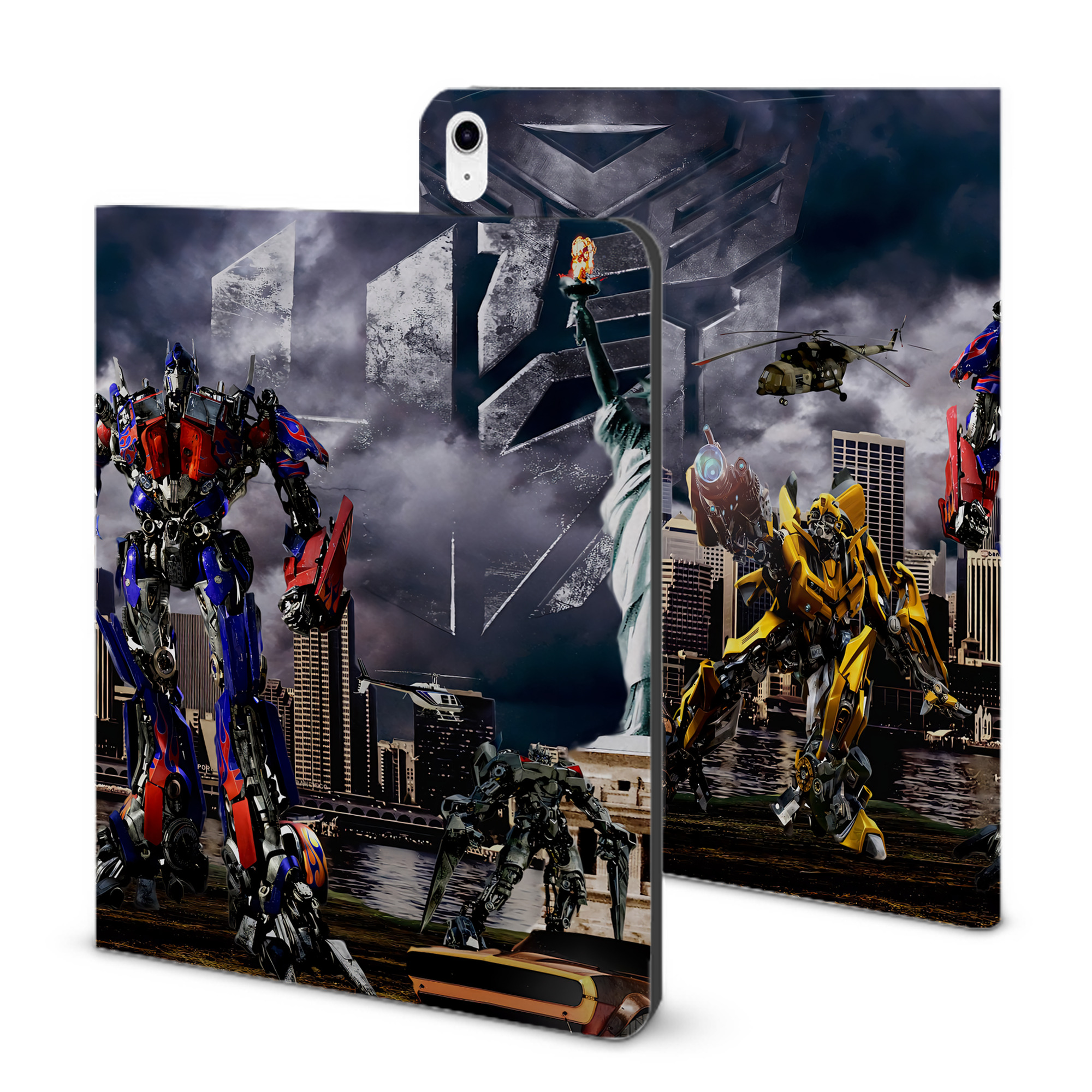 （画像用） Transformers トランスフォーマー IPad ケース ブック型 PUレザー TPU 耐衝撃 軽量 薄型 ペン収納なし 全面保護 IPad 各モデル対応